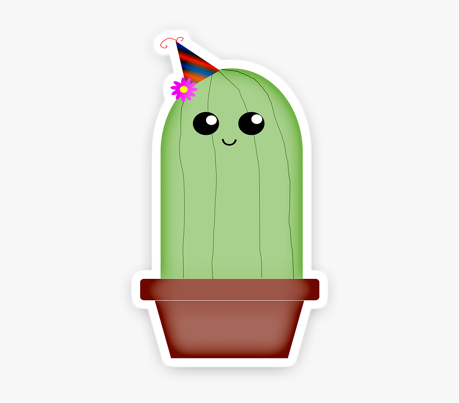 Cactus, Kawaii, Cute, Cacti, Desert, Cartoon, Mexico - Cactus Con Carita Kawaii, Transparent Clipart