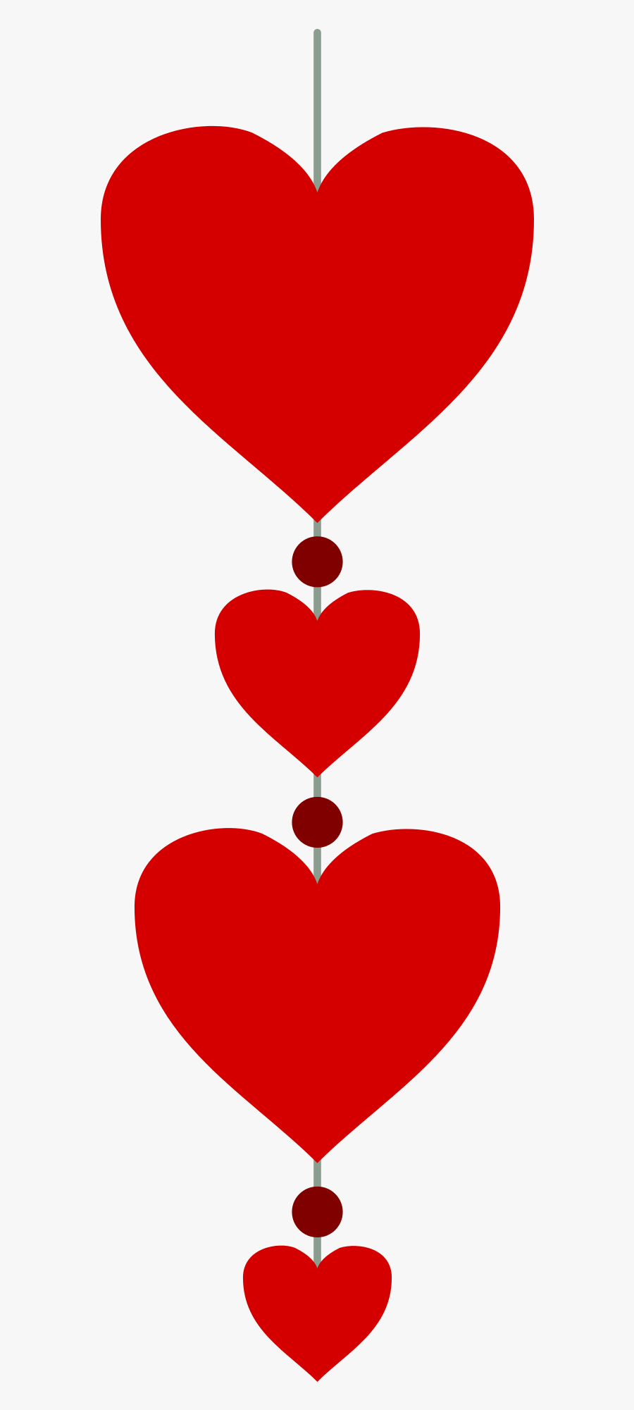Hearts In A Vertical Line Png Image - Vertical Line Of Hearts, Transparent Clipart