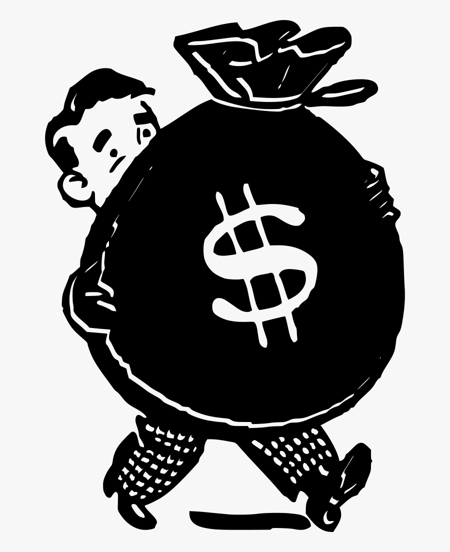 Man Carrying Money Bag, Transparent Clipart