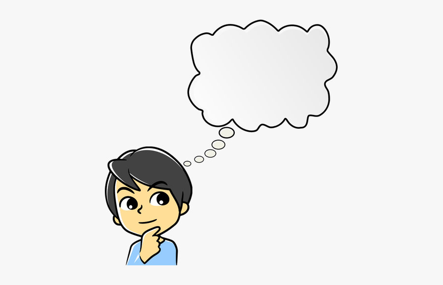 Scheming Boy Vector Image - Child With Thought Bubble, Transparent Clipart