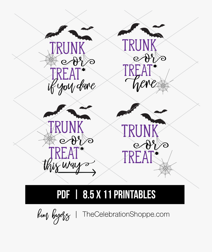 Trunk Or Treat Printables Kim Byers, Transparent Clipart