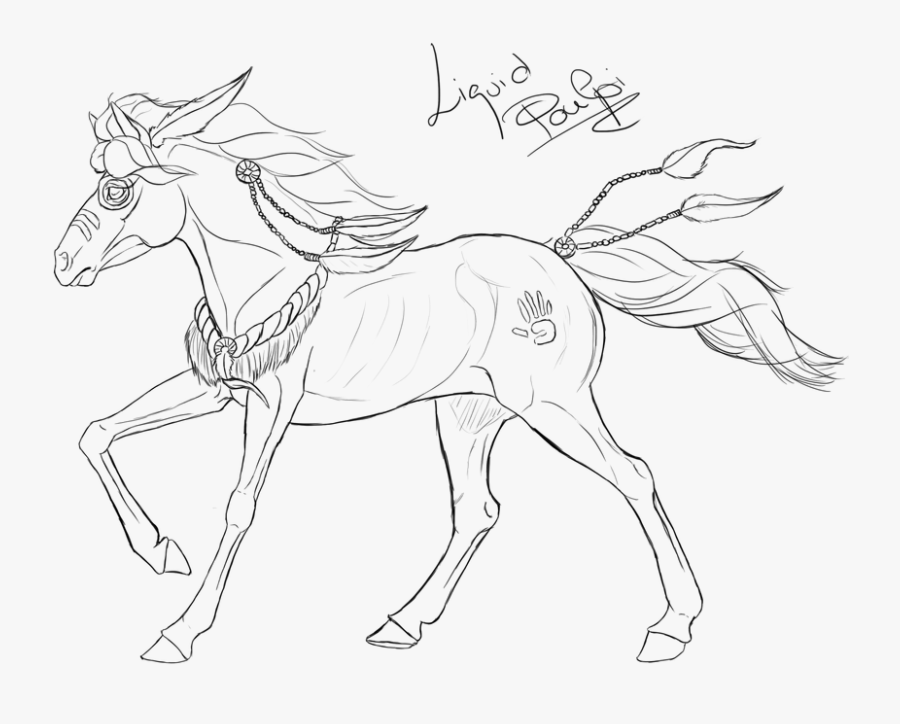 Indian Horse By Liquidpoulpi - Line Art, Transparent Clipart