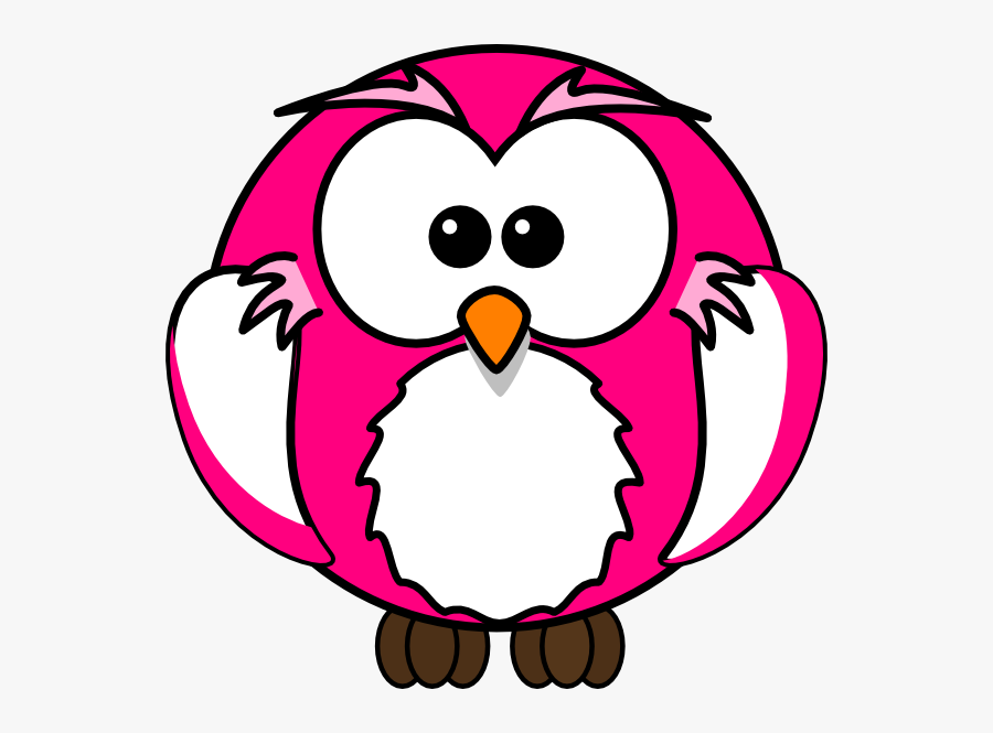 Pink Owl Svg Clip Arts - Cartoon Owl Transparent Background, Transparent Clipart