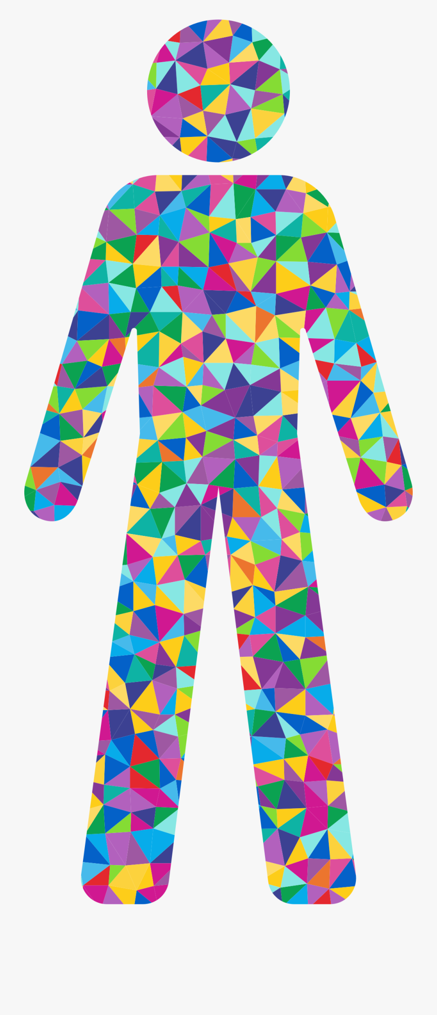 Prismatic Low Poly Male Symbol Silhouette Clip Arts - Gender Identity Data, Transparent Clipart