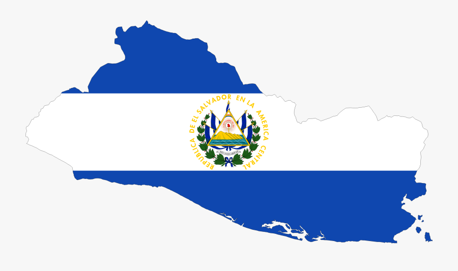 Clipart - El Salvador Flag Map, Transparent Clipart