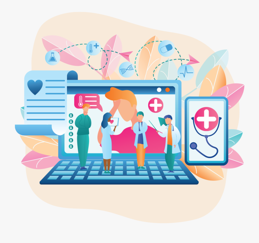 Telemedicine Online Vector, Transparent Clipart