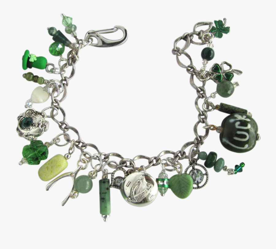 Charm Bracelet With Lucky Charms Leprechaun"s Hat Dragon - Necklace, Transparent Clipart