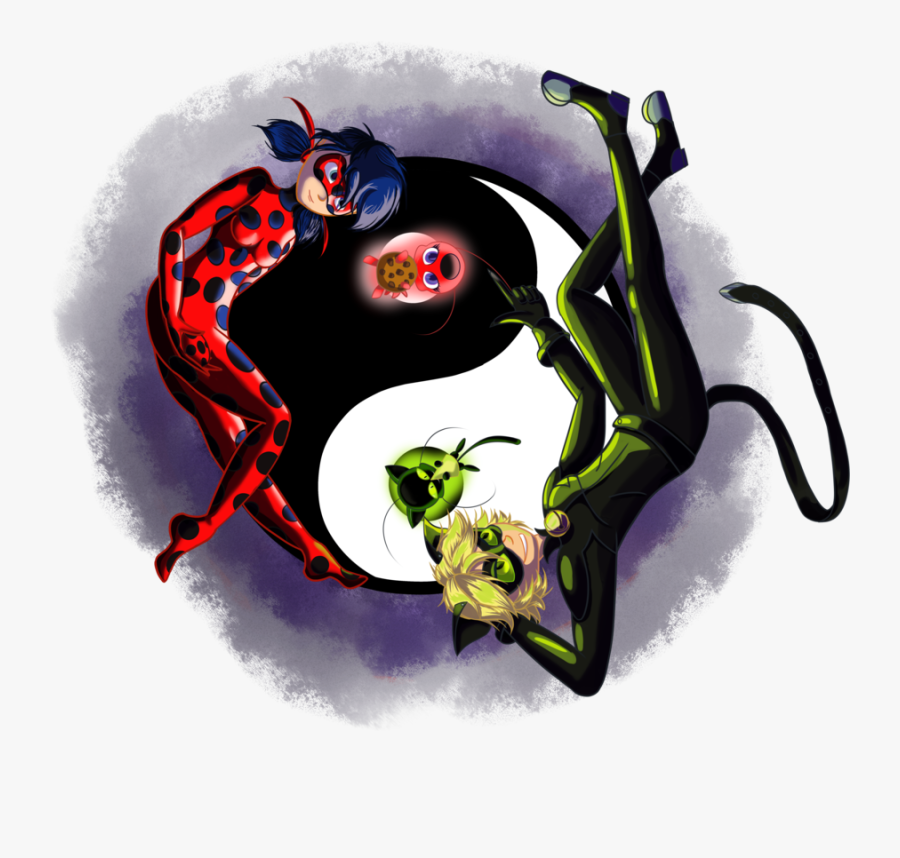 #miraculousladybug #miraculous #ladybug #catnoir #chatnoir - Ladybug Y Chat Noir, Transparent Clipart