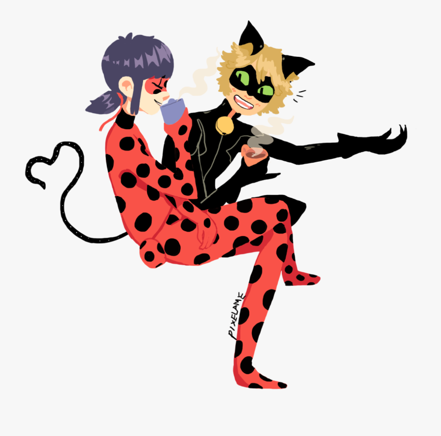 Ladybug And Chat Noir - Cartoon, Transparent Clipart