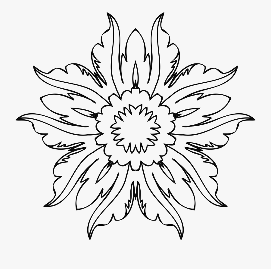 Black Eyed Susan Clip Art Black And White - Line Art Flower Designs, Transparent Clipart