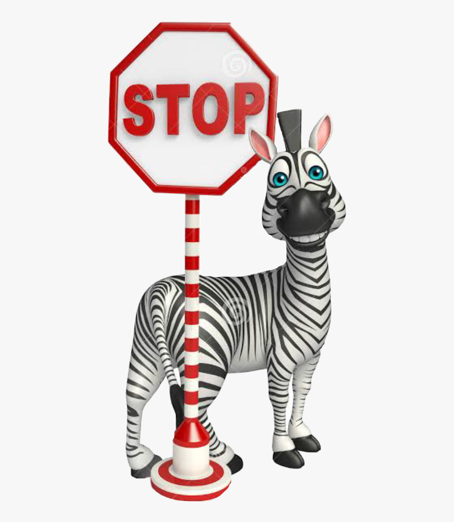 Zebra Stop Cute Freetoedit Scstopsign - Fun Stop Sign, Transparent Clipart