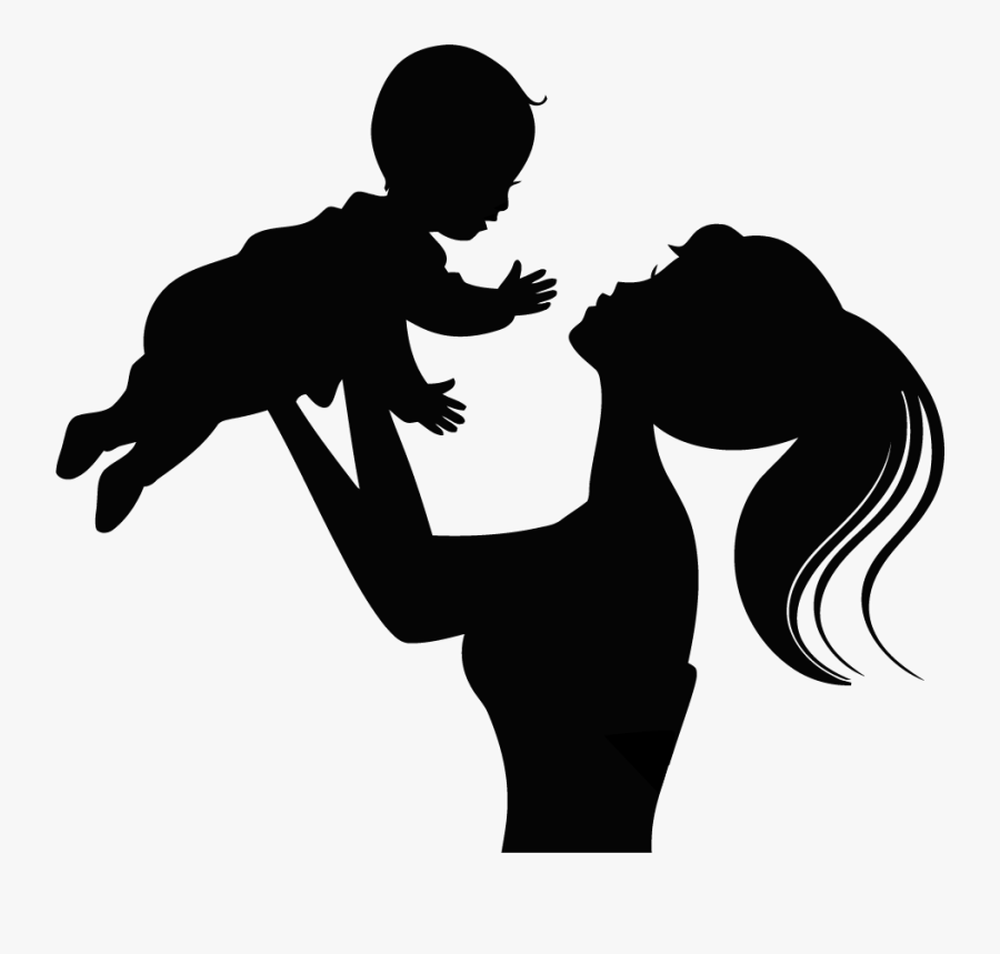 Silhouette Child Infant Mother - Transparent Mother And Baby Silhouette, Transparent Clipart