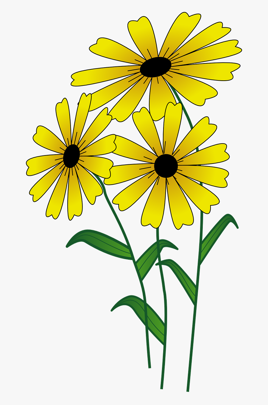 Flowers Yellow Bright Free Picture - Simple Flower Drawing Png, Transparent Clipart