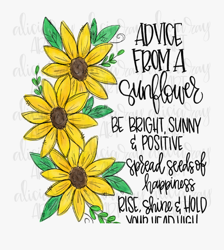 Advice From A Sunflower Example Image, Transparent Clipart