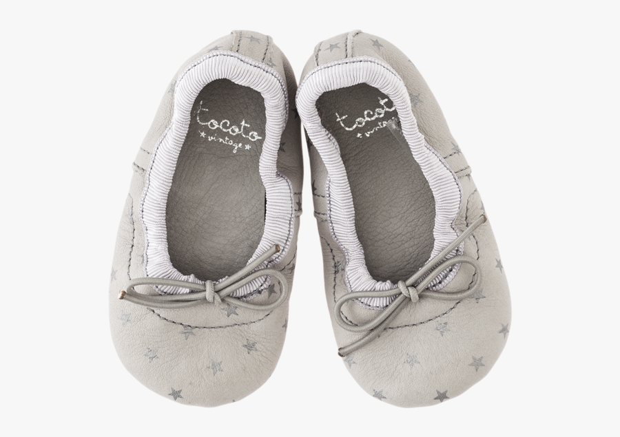 Tocoto Vintage Grey Stars Baby Ballerina - Slip-on Shoe, Transparent Clipart