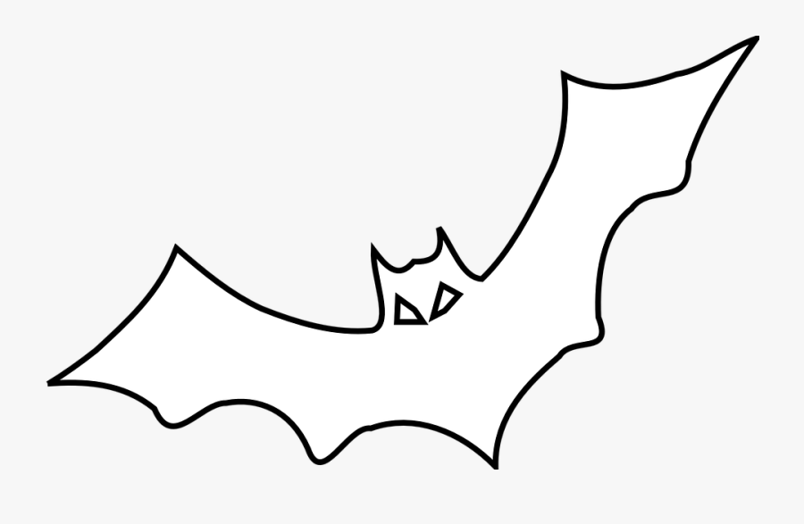 Transparent Bat Clipart Outline - Bat Outline, Transparent Clipart