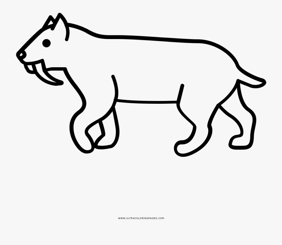 Lightsaber Clipart Coloring Page - Dientes De Sable Dibujo, Transparent Clipart