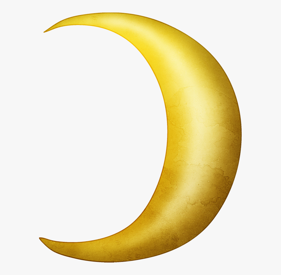 Crescent Moon Lunar Phase Clip Art - Half Yellow Moon Png, Transparent Clipart