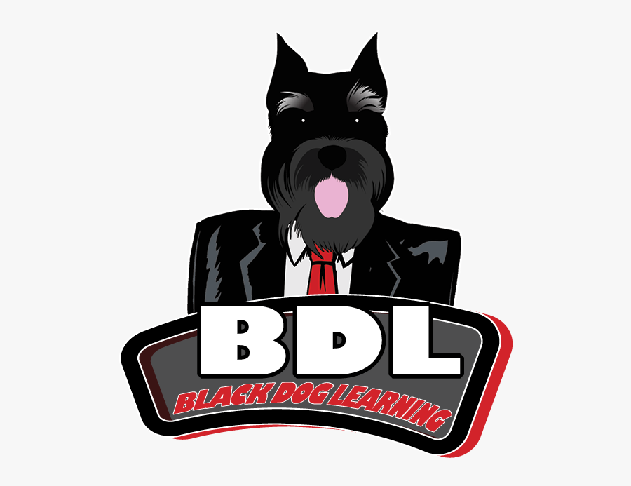Black Dog Learning Logo, Learning And Multimedia Development - Standard Schnauzer, Transparent Clipart