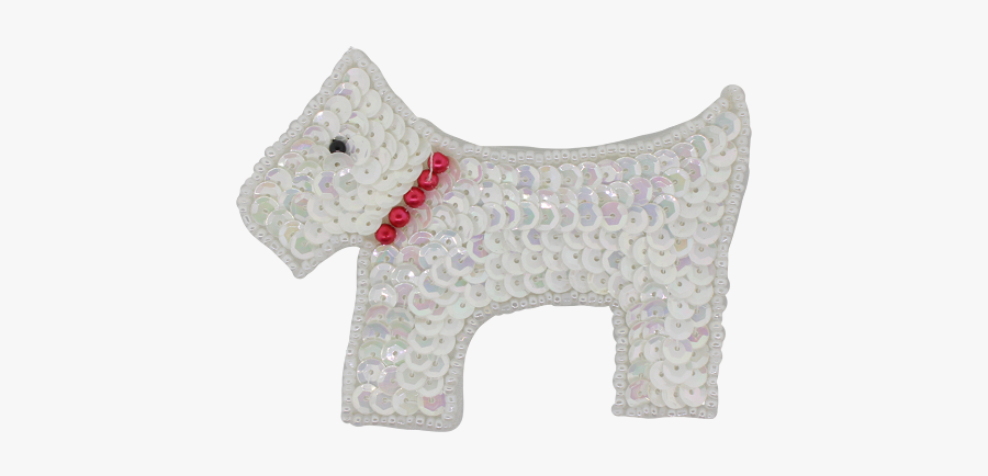 Scottie Dog Beaded & Sequin Applique - Donkey, Transparent Clipart