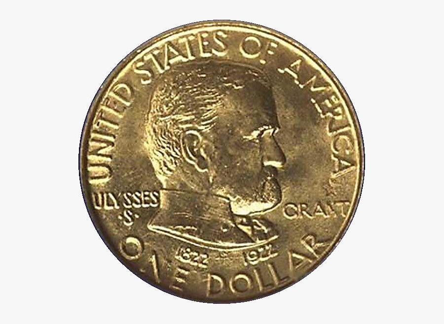 Transparent Blank Gold Coin Png - Ulysses S Grant Dollar Coin, Transparent Clipart
