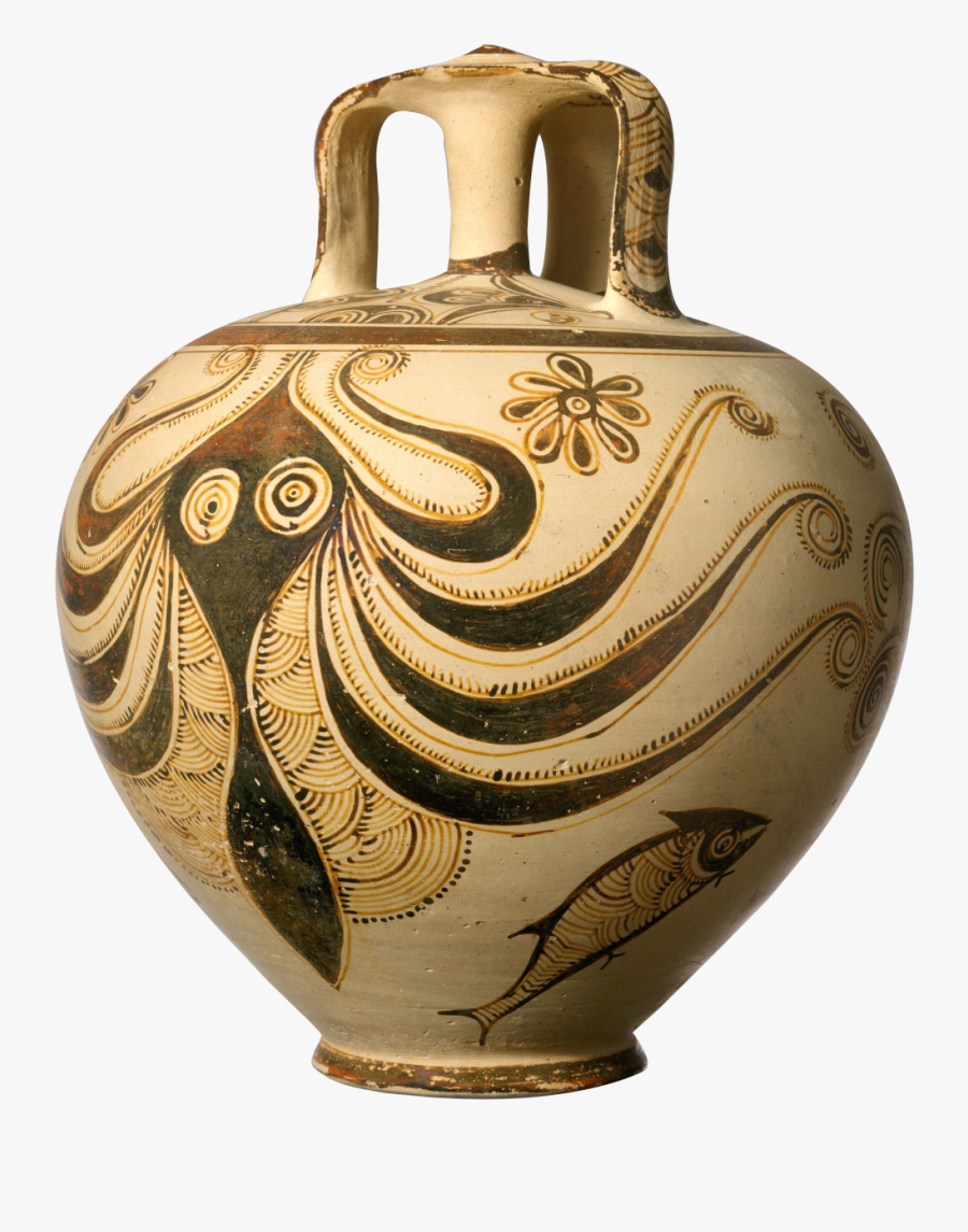 Terracotta Stirrup Jar With Octopus, Transparent Clipart