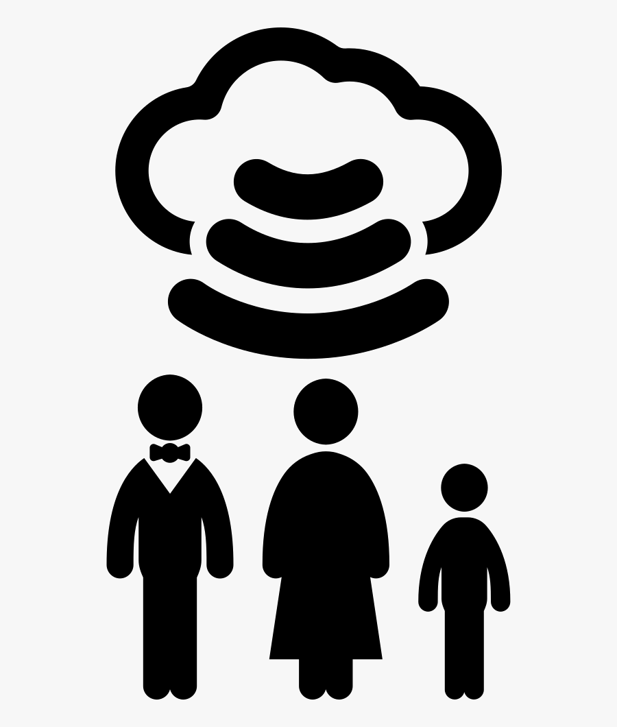 Family Connected With Wifi To Internet Cloud Comments - Wifi Family, Transparent Clipart