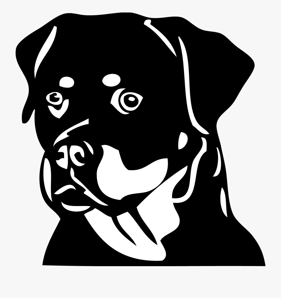 Rottweiler Black And White, Transparent Clipart