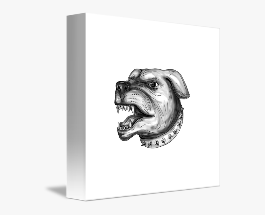 Clip Art Dog Head Growling By - Tatoo Image For Dog Head, Transparent Clipart