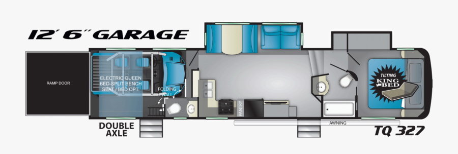 327 - Heartland Road Warrior 430 Floorplan, Transparent Clipart