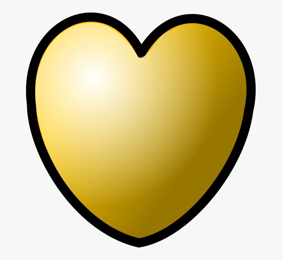 Cartoon Of Gold Heart, Transparent Clipart