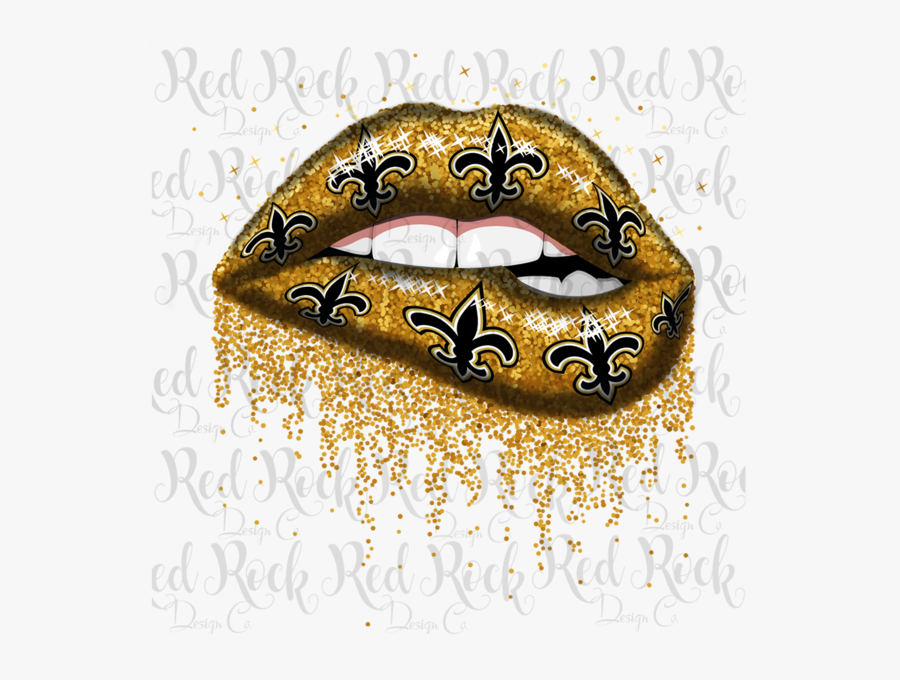 New Orleans Saints Lips Svg, Transparent Clipart