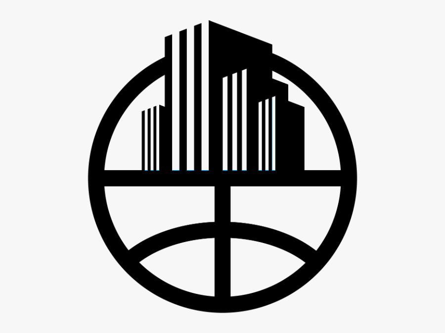 Basketball City Logo B&w1 - Basketball Logo To White, Transparent Clipart