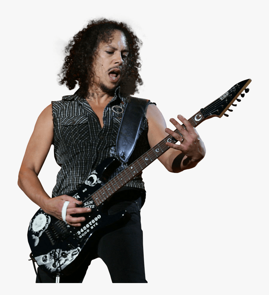 Kirk Hammett Playing - Kirk Hammett Black Guitar, Transparent Clipart