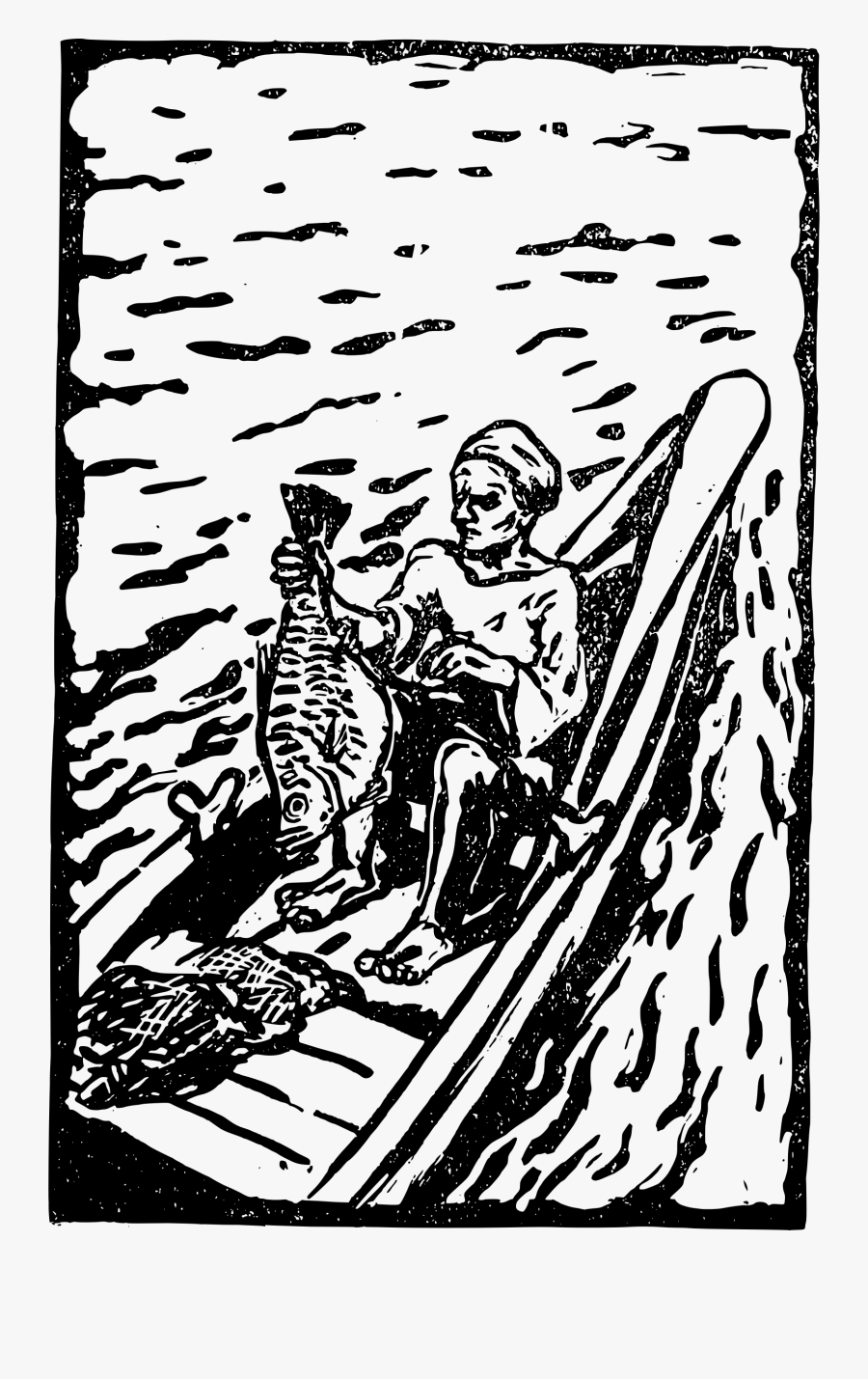 Man And Fish Clip Arts - Illustration, Transparent Clipart