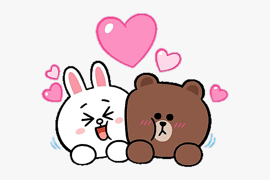 #cute #kawaii #mochi #pitu #meitu #line #linefriends - Line Friends Love Gif, Transparent Clipart