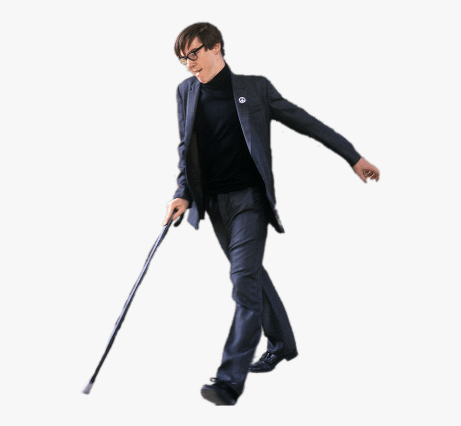Young Stephen Hawking With Walking Stick - Stephen Hawking Transparent, Transparent Clipart
