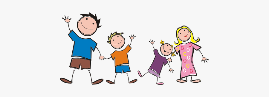 Stick Figure Family Vector Clip Art - Cartoon Family No Background, Transparent Clipart