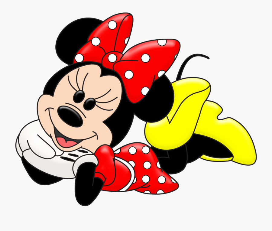 Red Minnie Mouse Png Clipart , Png Download - Minnie Mouse Laying Down, Transparent Clipart