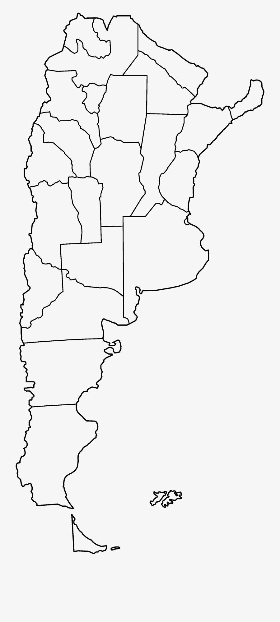 Outline Map Of Argentina - Mapa Mudo De Argentina, Transparent Clipart