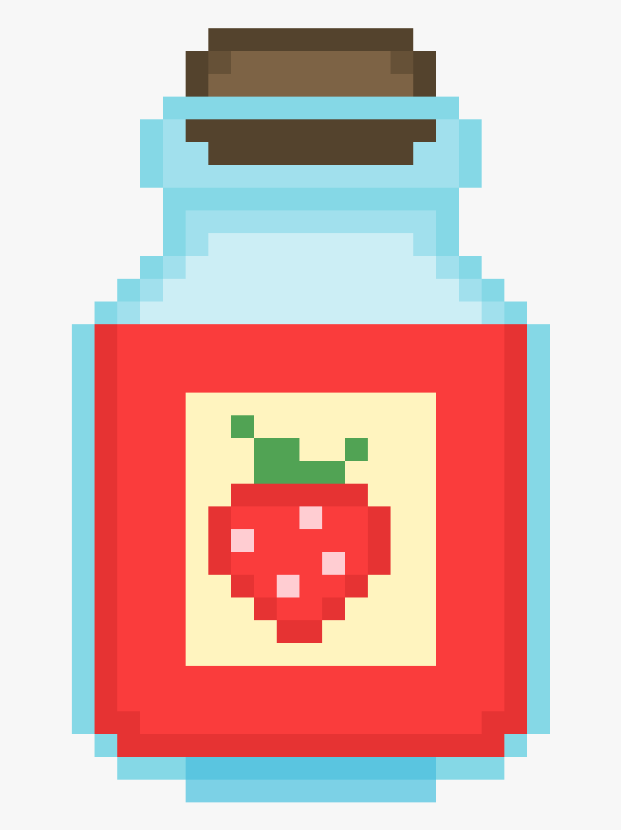 Strawberry Pixel Art, Transparent Clipart