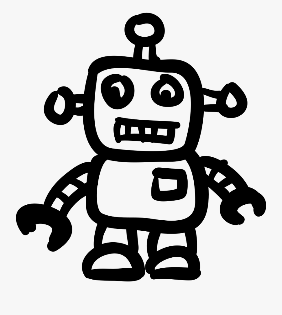 Robot Hand Drawn Toy Comments - Robotics Icon Hand Drawn Png, Transparent Clipart