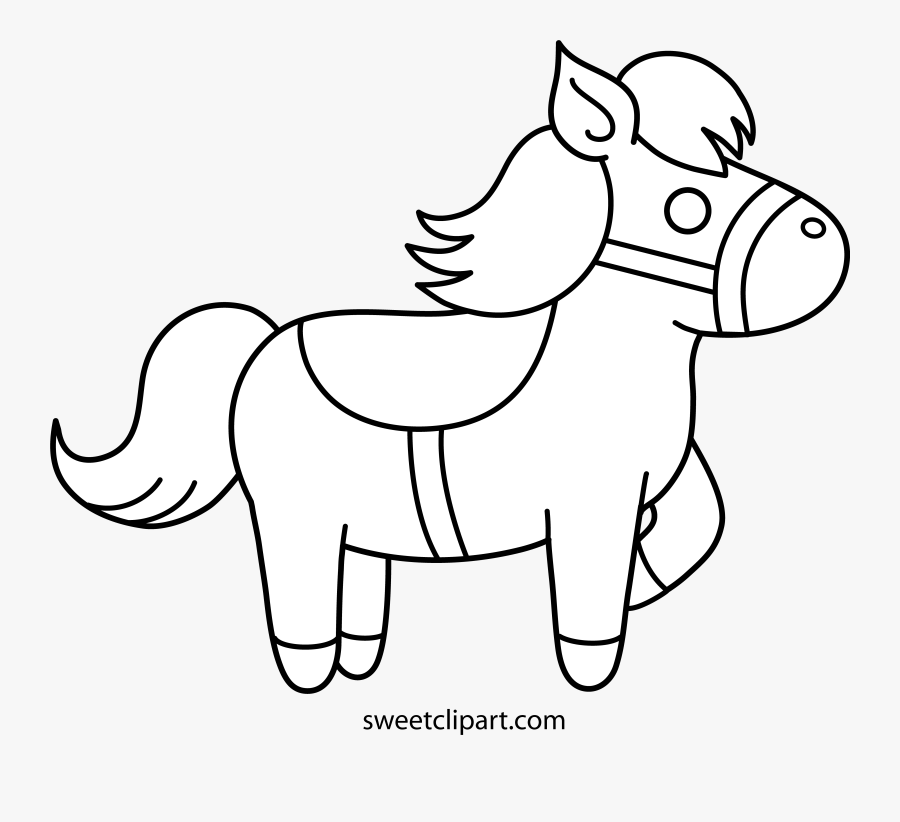 Transparent Janitor Clipart Black And White - Pony Outline, Transparent Clipart