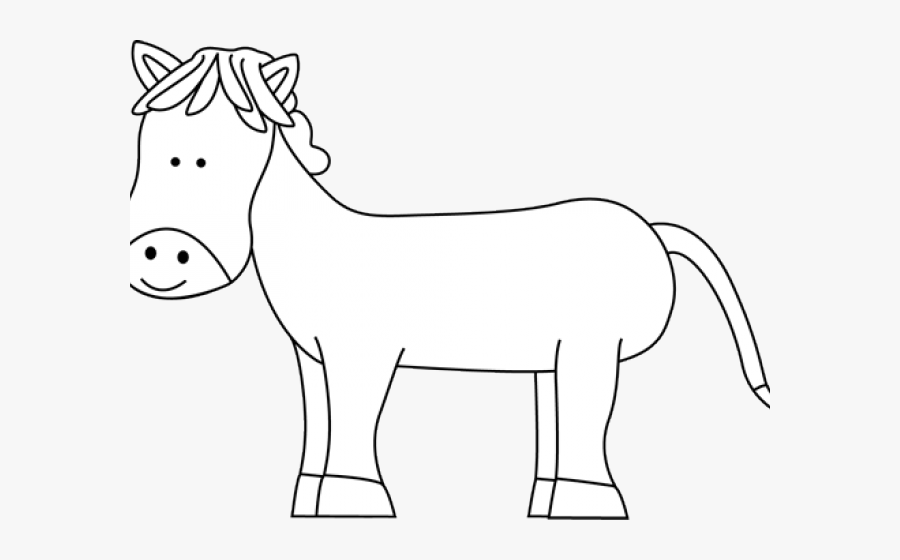 Clip Art Of A Poni Black And White Png, Transparent Clipart
