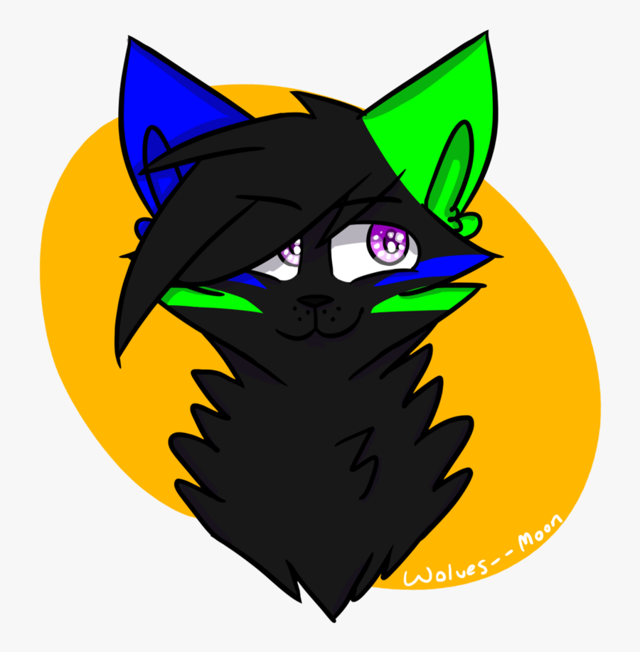 Clip Art Neon Black Cat Image - Cartoon, Transparent Clipart