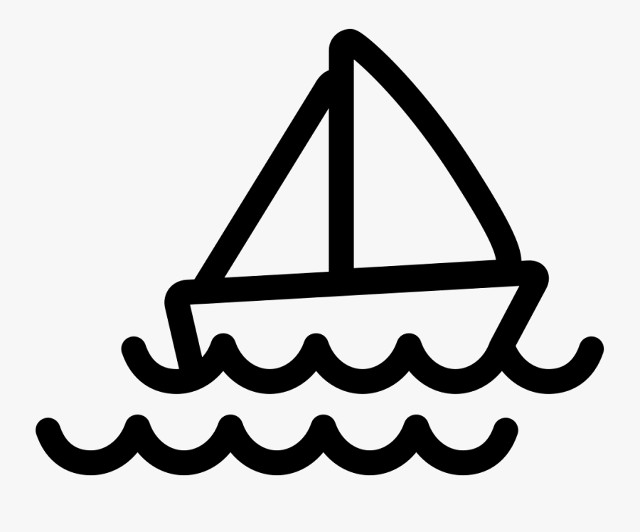 Sailboat On Sea - Icon, Transparent Clipart
