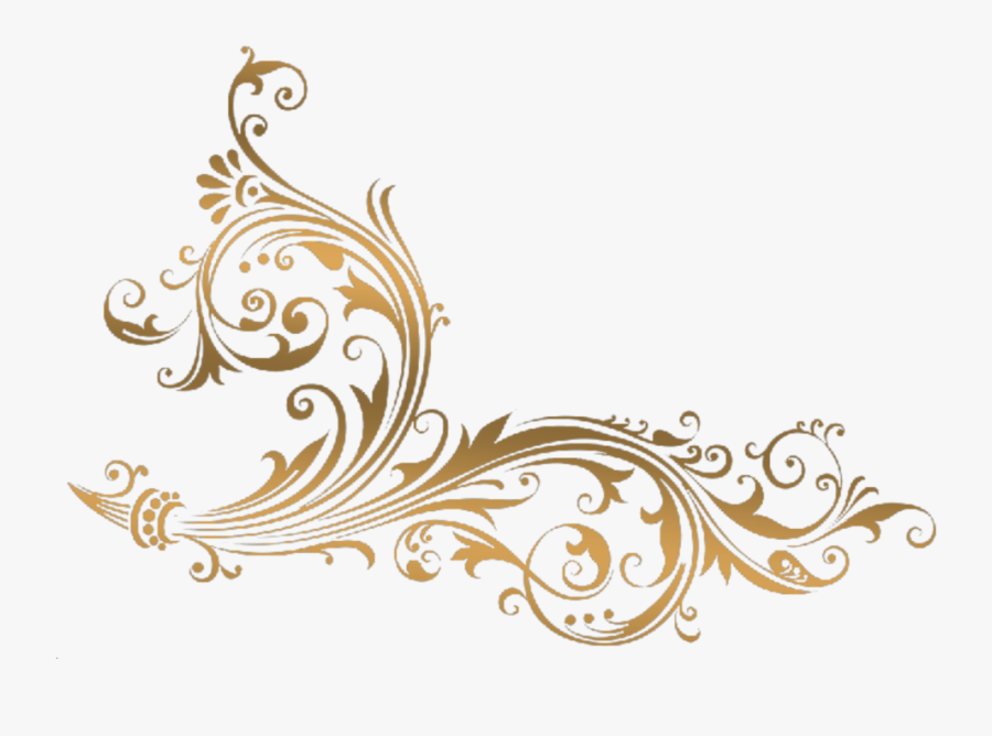 #filagree #gold #swirl #floral #elegant #wedding - Lineas Decoración Dorada Png, Transparent Clipart
