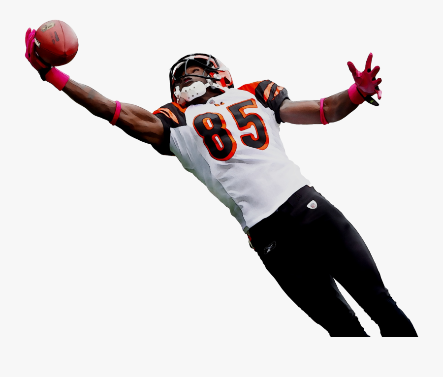 Football Cincinnati Nfl Bengals Player American Team - Football Player Catching A Football, Transparent Clipart