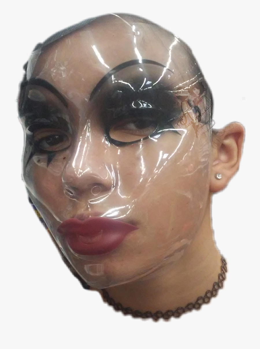 #halloween #mask #girl #lips #pretty #scary #face - Bronze Sculpture, Transparent Clipart