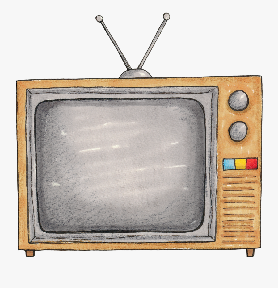 Drawing Tv Retro - 復古 卡通 電視 機, Transparent Clipart